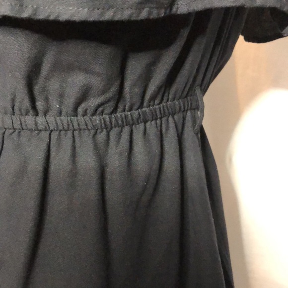 SEED HERITAGE Black ‘Off Shoulder Frill dress’, cotton linen blend, wrap, Size 6 - Picture 16 of 16
